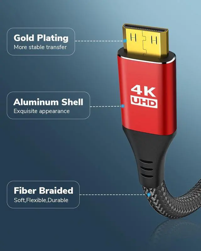 Alt view image 5 of 7 - 4K USB C to Mini HDMI Cable 3FT Supports 4K@60Hz 2K@120Hz High Speed Type-C to Mini HDMI Uni-Directional Cord for Steam Deck ROG Ally Laptop MacBook KYY ARZOPA MNN Portable Monitor