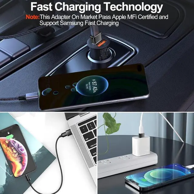 Alt view image 3 of 7 - ?????????? ???????????????? USB to USB C Adapter Type-C Female to A Male Car Charger OTG Converter for Apple Watch Ultra 8 9 10 iPhone 16 15 14 13 Pro Max Samsung S24 Nintendo Switch AirPods iPad Car