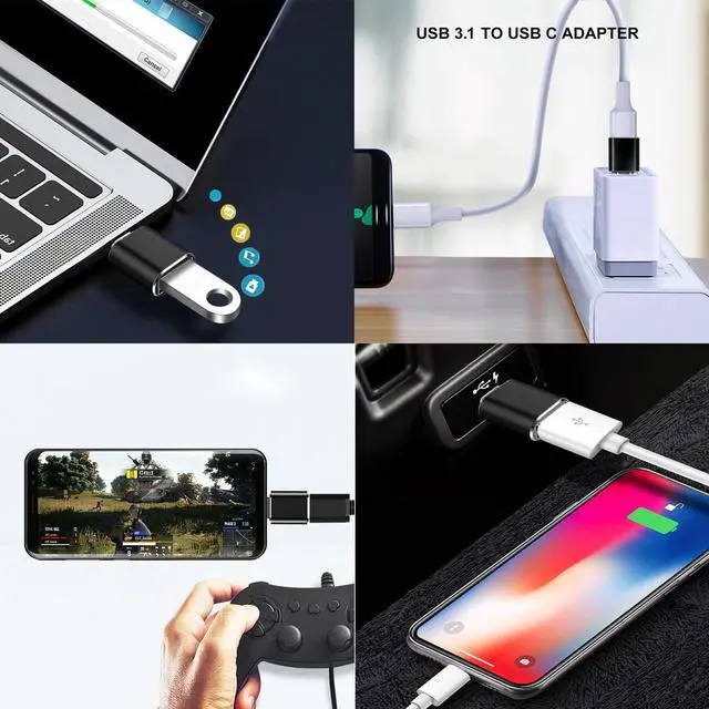 Alt view image 6 of 7 - USB C to USB Adapter USB C Adapter Type C Male to USB 3.1 Female Adaptor OTG USB Adapter to USB C Compatible with MacBook Pro  Galaxy Type-C Smartphones Tablets and Laptops (Black)