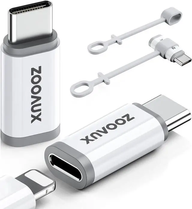 Main image of 2 Pack Lightning to USB C Adapter for iPhone 16/16 Pro/16 Pro Max/16 Plus/15/15 Pro/15 Pro Max/15 Plus Samsung iPad Air Support Fast Charging & Data Transfer Not for Headphones/Audio/OTG