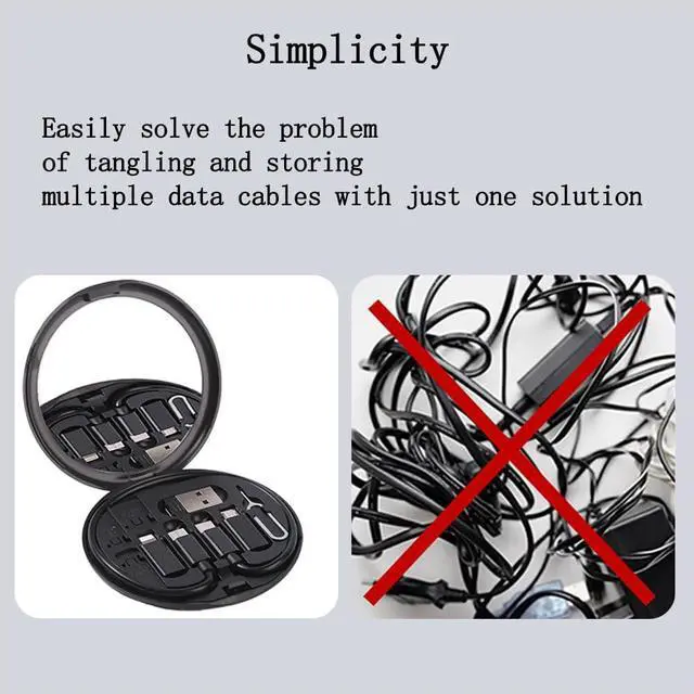 Alt view image 5 of 6 - Multiple USB adapters USB-A/Micro-USB/Light/OTG USB Adapter kit Storage case with SIM Extractor/SIM Slot with Mirror/Cell Phone Holder Ideal for Traveling
