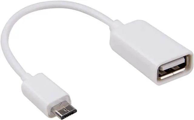 Main image of White Micro USB to USB OTG Host Adapter - Micro USB Male to USB A Female On-The-GO Host Cable Adapter - Random Color Cell Phone OTG Adapters