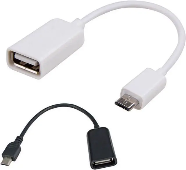 Alt view image 3 of 5 - White Micro USB to USB OTG Host Adapter - Micro USB Male to USB A Female On-The-GO Host Cable Adapter - Random Color Cell Phone OTG Adapters