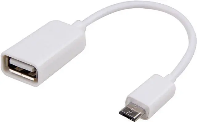 Alt view image 4 of 5 - White Micro USB to USB OTG Host Adapter - Micro USB Male to USB A Female On-The-GO Host Cable Adapter - Random Color Cell Phone OTG Adapters