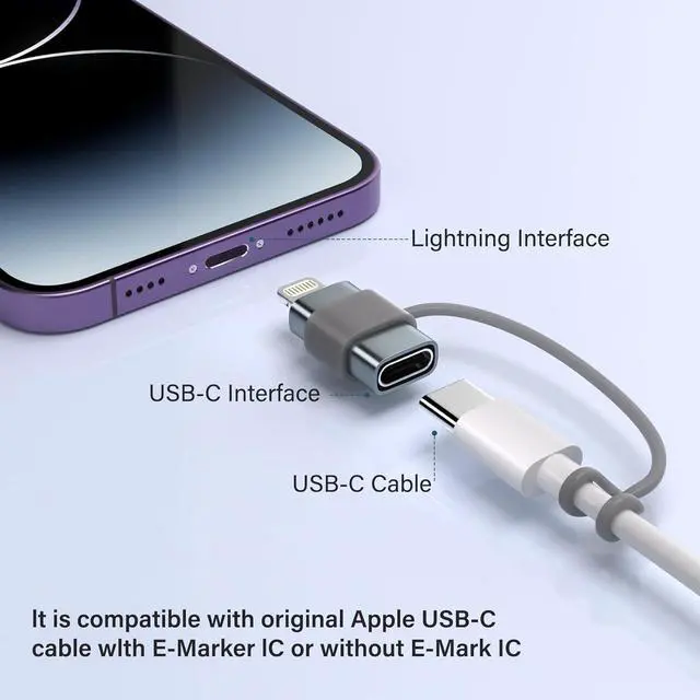 Alt view image 4 of 7 - USB C Type C to Lightning Adapter 4 Pack 1.8-2.2A 15W Fast Charging Support Data Sync Lightning to USB Type C Cable Adapter for iPhone/iPad/for Airpods with Anti-Lost Loop Not for Audio/OTG