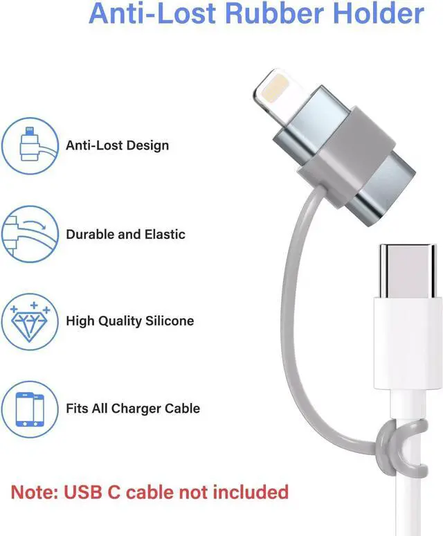 Alt view image 7 of 7 - USB C Type C to Lightning Adapter 4 Pack 1.8-2.2A 15W Fast Charging Support Data Sync Lightning to USB Type C Cable Adapter for iPhone/iPad/for Airpods with Anti-Lost Loop Not for Audio/OTG