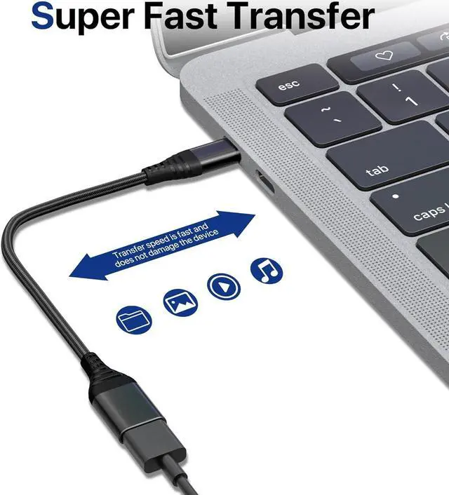 Alt view image 4 of 7 - USB C to USB 3.0 Adapter 2 Pack Type C Male to USB Female OTG Cable Thunderbolt 3 to USB Adapter Compatible with iPhone 16 Pro Max/16 Plus/16 MacBook Pro Samsung Galaxy S24 Ultra/S23/S22