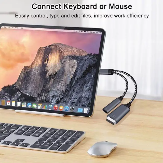 Alt view image 6 of 7 - USB 3.0 OTG Adapter for iPhone To U Flash Driver USB Camera Adapter Compatible with iPhone iPad 2 in 1 USB OTG Adapter with Charging Port Connect Camera Card Reader USB Flash Drive Keyboard