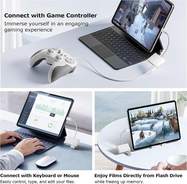 Alt view image 6 of 7 - 2-in-1 Micro USB to USB Adapter (OTG Cable + Power Cable) for Fire Stick PlayStation Classic and More - 2 Pack