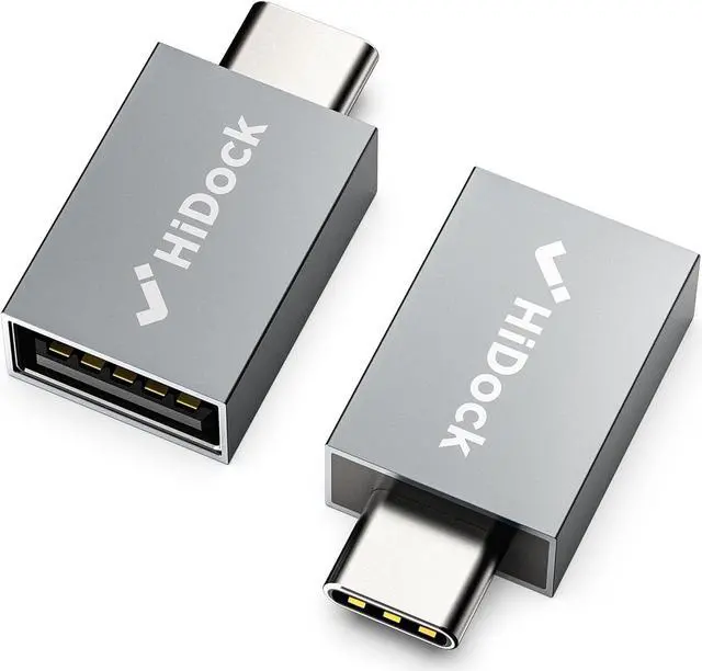 Main image of USB C to USB Adapter 10Gbps 2 Pack USB C 3.2 Male to USB A Female Adapter Compatible with MacBook Pro/Air/iPad Pro Notebook Dell XPS and More Type C Devices Space Grey