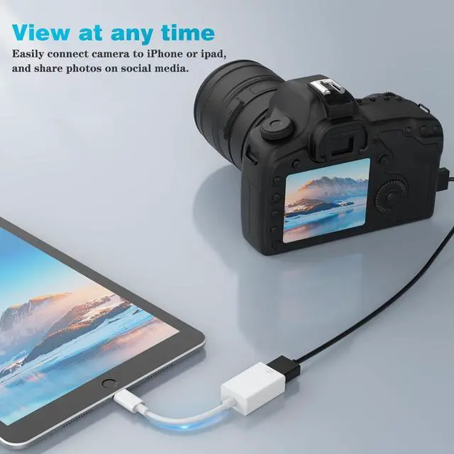 Alt view image 3 of 7 - Lightning to USB Adapter Apple MFi Certified USB 3.0 OTG Cable for iPhone 14/13/12/11/XS/XR/X/SE/8/7/iPad to USB Flash Drive Camera Keyboard Mouse Hubs MIDI Plug and Play (USB)