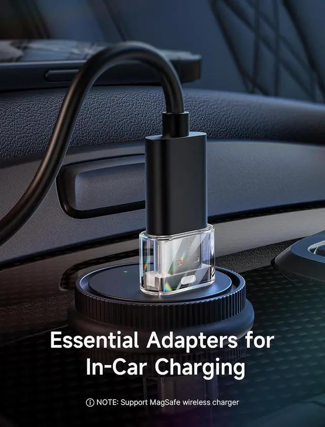 Alt view image 4 of 7 - USB C Female to USB Male Adapter (4-Pack) 3.1A Fast Charging USB C to USB Charger Converter for iPhone 16 15 14 13 Pro Max Apple Watch Samsung Galaxy S24 S23 Car Play Android Auto-Crystal