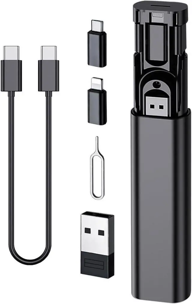 Main image of Multi USB Charging Adapter Cable Kit USB C to Ligh-ting Adapter Box Conversion Set USB A Type C Lightn-ing Micro Adapter Kit 60W Charging and Data Transfer Cable Kit Sim Tray Eject Tool Slots
