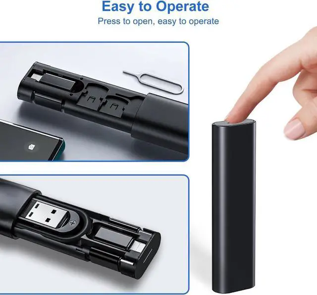Alt view image 7 of 7 - Multi USB Charging Adapter Cable Kit USB C to Ligh-ting Adapter Box Conversion Set USB A Type C Lightn-ing Micro Adapter Kit 60W Charging and Data Transfer Cable Kit Sim Tray Eject Tool Slots