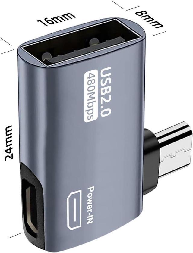 Alt view image 6 of 6 - 2 Pack OTG Cable Adapter for Fire TV Stick 4K 90 Degree Left and Right Angle Powered Micro USB to USB OTG Adapter for Android Phone Tablet and More Host Devices with Micro USB (Grey)
