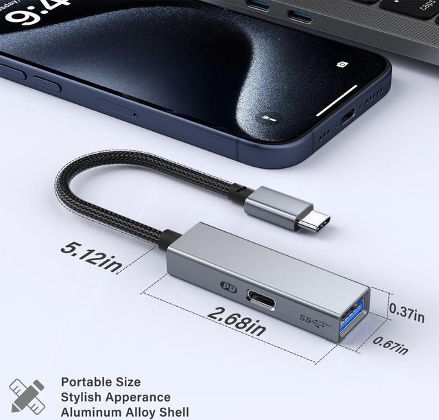 Alt view image 7 of 7 - USB C OTG Adapter with Power 2 in 1 USB C to USB 3.0 OTG with 60W PD Charging Adapter Compatible with iPhone 15/15 Pro iPad Pro MacBook Pro/Air Galaxy S24/S23 Chromecast with Google TV Pixel 8