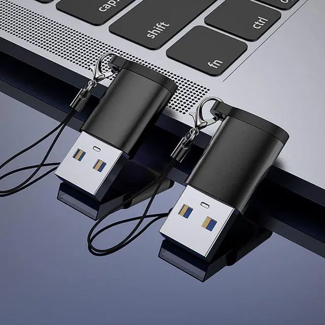 Alt view image 5 of 6 - USB C Female to USB Male Adapter-USB 3.0 5Gbps-USB C to USB Adapter Type C Charger Cable Power Converter Compatible with iPhone 15 Galaxy S23 Pixel 8 4 PCS Black