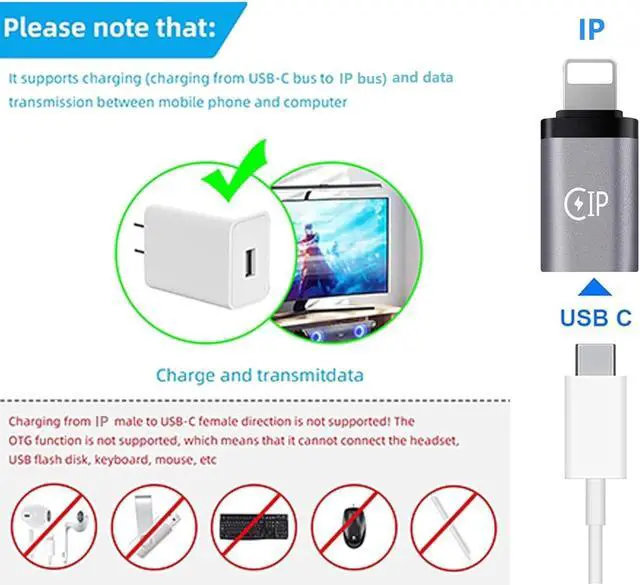 Alt view image 5 of 7 - (4 Packs) 2 Type c Female to iPhone Male converters 2 USB Female to Type c Male converters for iPhone 12 13 14Pro Max Plus Samsung Galaxy S23 S22 OTG USB ADAPTS to USB C