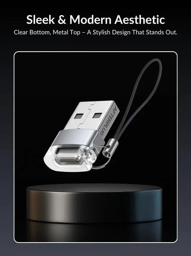 Alt view image 3 of 7 - Afterplug USB to USB-C Adapter (4-Pack with Lanyards) USB-A Male to Type C Female Charger Converter OTG Two-Tone Design for iPhone Samsung Galaxy Phones laptops Apple Watch AirPods and More