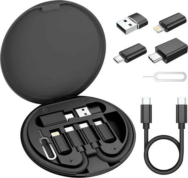 Main image of USB Charging Adapter Kit USB to USBC Adapter Type C to USB 3.0 OTG Light/ning Micro Multi Portable Converter Case with 1Ft 100W Charger Cable for iPhone 16 15 Max Pro Samsung Galaxy S24 Plus
