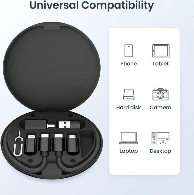 Alt view image 5 of 7 - USB Charging Adapter Kit USB to USBC Adapter Type C to USB 3.0 OTG Light/ning Micro Multi Portable Converter Case with 1Ft 100W Charger Cable for iPhone 16 15 Max Pro Samsung Galaxy S24 Plus
