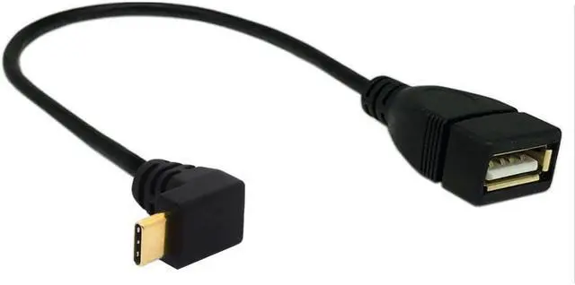 Alt view image 2 of 6 - USB C to USB Adapter Type C OTG Cable Gold-Plated USB 3.1 Type C (USB-C) Male to USB Type A Female OTG Adapter Cable - 10 inch (90 Degree USB C to A Up/Down)