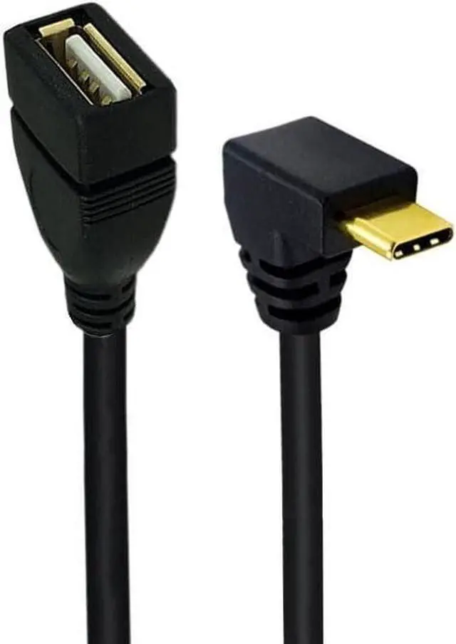 Alt view image 5 of 6 - USB C to USB Adapter Type C OTG Cable Gold-Plated USB 3.1 Type C (USB-C) Male to USB Type A Female OTG Adapter Cable - 10 inch (90 Degree USB C to A Up/Down)