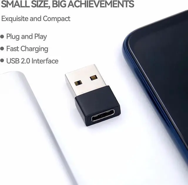 Alt view image 4 of 7 - USB to USB C Adapter 4 Pack USB C Female to USB Male OTG Charger Type C Converter Compatible with  Watch Ultra iWatch 7-9 iPhone 15~13 Plus Pro Max AirPods 3 iPad Air Car Galaxy (Black)