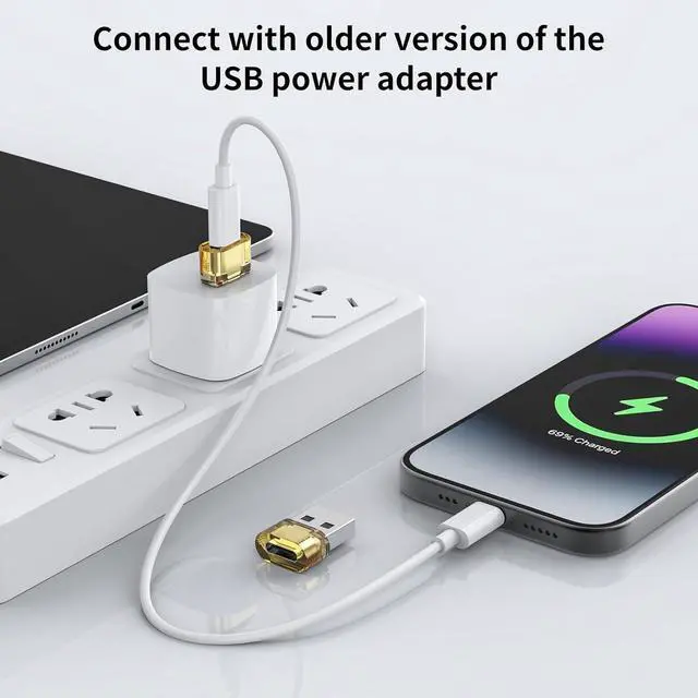 Alt view image 4 of 6 - 20 Pack USB to USB C Adapter Type C Female to A Male Charger Converter Compatible with Apple Watch Ultra iWatch 8 7 iPhone 15 14 Pro Max Plus iPad 9 10 Air 5 Mini 6 Car Samsung Galaxy S23 S24 (Yellow)