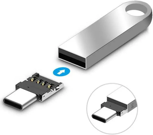 Alt view image 6 of 7 - 5 PCS USB C OTG Adapter USB C Male to USB 2.0 Female Ultra Mini Size Connector Adapter