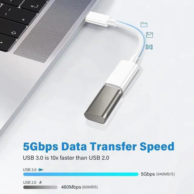 Alt view image 3 of 7 - USB C Male to USB Female Adapter Cable USB Type C to USB Adapter 2 Pack OTG Cable High Speed USB to USB C Converter Compatible with MacBook Pro/Air iPad Pro Samsung Notebook Smartphone