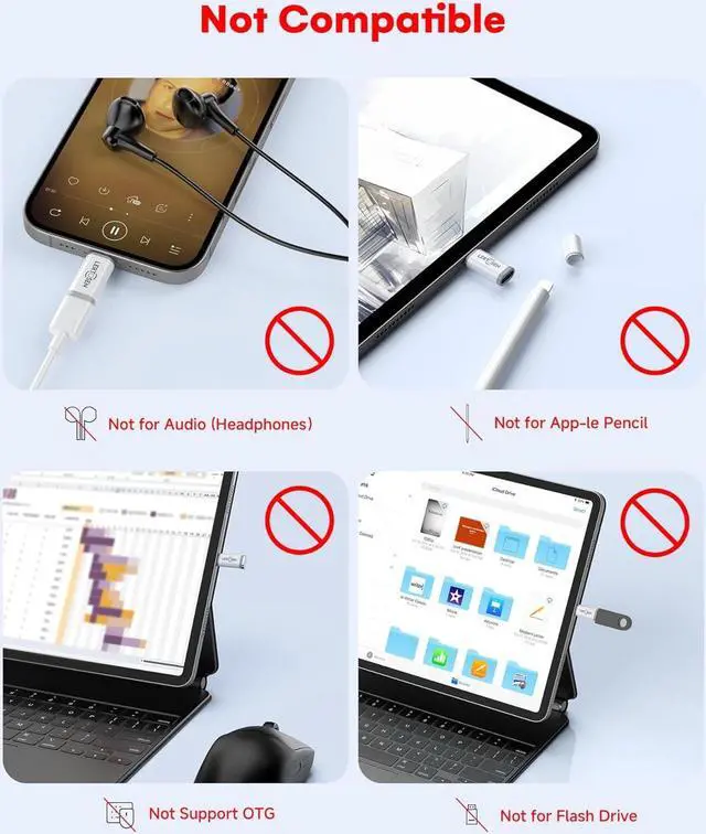 Alt view image 6 of 7 - USB C Type C to Light-ning Adapter (4 Pack) 1.8-2.2A 15W Fast Charging & Data Transfer Light-ning to USB C Cable Adapter for iPhone 14/13/12/11/iPad/Airpods with Anti-Lost Loop Not for Audio/OTG