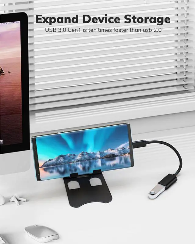 Alt view image 2 of 7 - USB C to USB Adapter 5 Pack USB Type C Male to USB Female OTG Cable Adapter for iPhone 15 Pro Max iPad MacBook Pro/Air 2023 2022 M1 M2 Galaxy S23 S22 Note 10