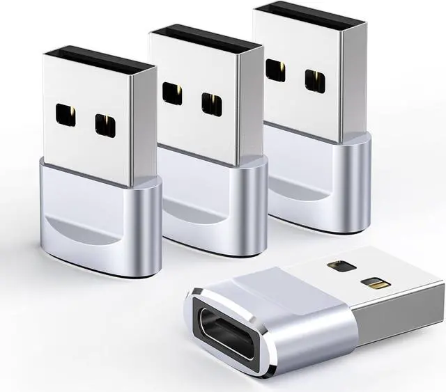 Main image of USB to USB C Adapter 4 Pack USB C Female to A Male Charger Type C Converter for Apple Watch Ultra iWatch 7 8 SE iPhone 14 13 12 15 Pro Plus Max Mini AirPods iPad Air Samsung Galaxy S23 S22