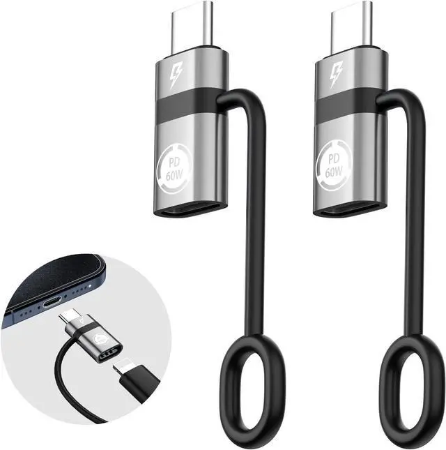Main image of USB C to Li-gh-tning Adapter PD60W Fast Charging and Data USB C Plug to i-O-S Female Adapter Compatible with Phone 15/15 Plus/15 Pro Max Does not Support Headphone and OTG Functions Gray