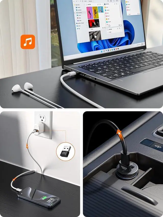 Alt view image 7 of 7 - USB to USB C Adapter USB C Female to USB Male OTG Type C Car Charger Converter Compatible with iPhone 16 15 Samsung Galaxy S24 iPad Apple Watch Airpods CarPlay
