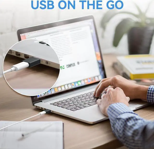 Alt view image 6 of 6 - USB to USB C Adapter 3 Pack Type C Female to A Male Charger Converter Compatible with Apple Watch Ultra iWatch 8 7 iPhone 15 14 13 12 Pro Max Plus Airpods iPad Car Samsung Galaxy (Gray)
