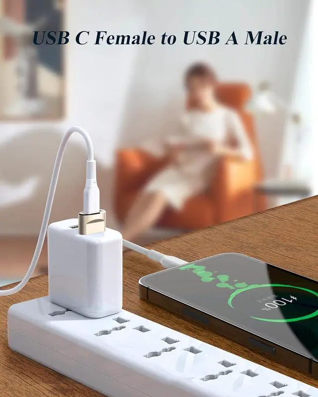 Alt view image 5 of 7 - USB to USB C Adapter 4 Pack USB C Female to A Male Charger Type C Converter for Apple Watch Ultra iWatch 7 8 SE iPhone 14 13 12 15 Pro Plus Max Mini AirPods iPad Air Samsung Galaxy S23 S22