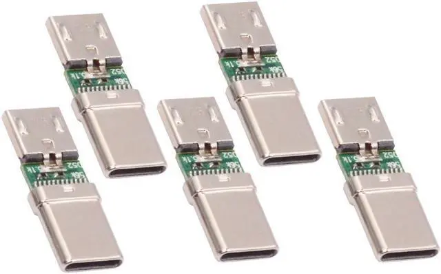 Main image of 5 Pack Micro USB OTG Adapter Micro USB Female to USB C Male Mini Size Connector Adapter
