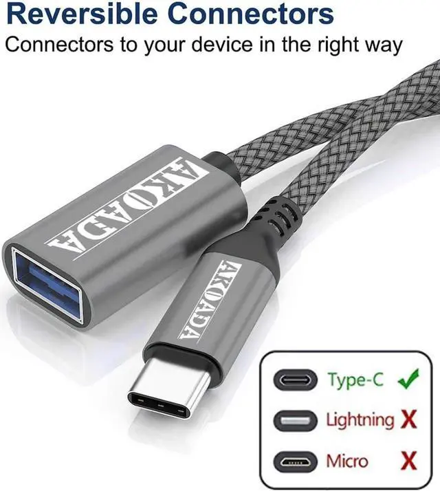Alt view image 3 of 7 - USB C to USB3.0 Adapter 5.9ft Type C Male to USB-A Female Adapte USBC to USB Adapter OTG Cable to Type A Adapte Compatible with iPhone 16 15 14 13 Plus Pro Max iPad MacBook Pro/Air 2023 Galaxy S24