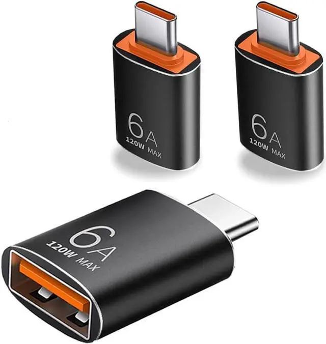 Main image of USB C to USB Adapter (3 Pack) USB C Adapter Type C to USB 3.1 OTG Adapter for Smartphones Laptops Tablets Compatible with MacBook Pro  Galaxy S20 S21 S22 and More Type C Devices