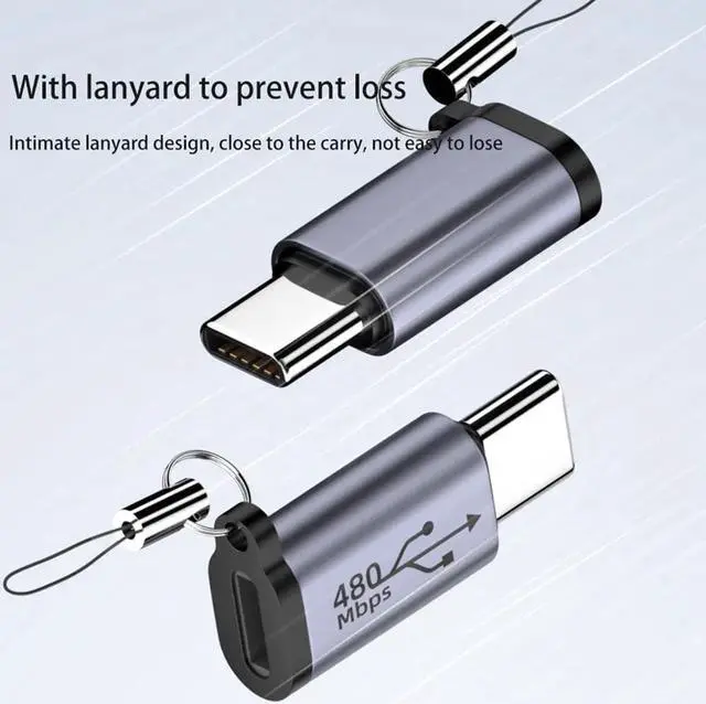 Alt view image 7 of 7 - Black Micro USB/Lighting to USB C Extender Aluminum Alloy Mini Type C USB Adapter USB 3.0 USB-C OTG Data Transfer Converter for Camera Phone Tablet Notebook Disk Cell Phone OTG Adapters