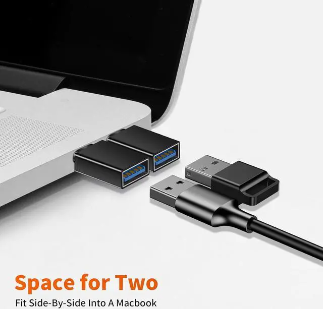 Alt view image 6 of 7 - USB C to USB Adapter 5 Pack USB to USB C 3.0 OTG Adapter USB C to USB A Converter for iPhone 16 15 Pro Max Plus MacBook Pro Air Microsoft Surface iPad Galaxy S24 S23 S22-Black