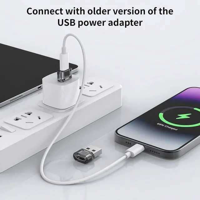 Alt view image 3 of 6 - USB-A to USB-C Adapter 10 Pack USBC Female to A Male OTG Charger USB to USBC Converter for iPhone 15 Plus Pro Max/Apple Watch Ultra iWatch/AirPods/iPad Air/Car/Galaxy S24 S23 S22 Ultra