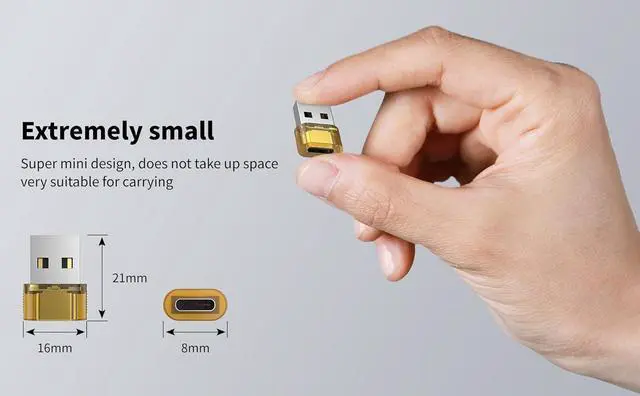 Alt view image 7 of 7 - 5 Pack USB A to USB C Adapter A Male to Type C Female Charger Converter Compatible with Apple Watch iPhone 15 14 13 12 Pro Max Plus iPad 9 10 Air 5 Mini 6 Car Samsung Galaxy S23 S24 (Yellow)