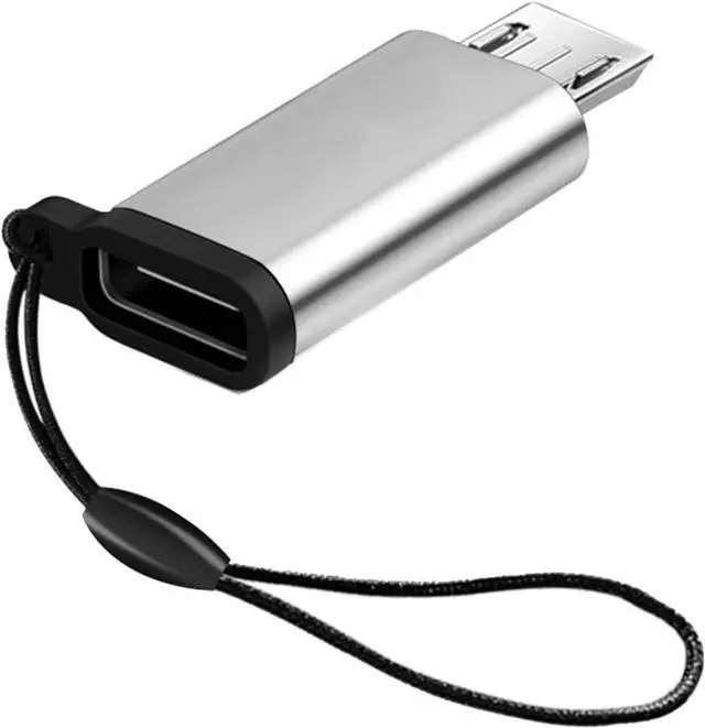 Alt view image 5 of 7 - USB C Female to Micro USB Male Adapter Converter Connector with Lanyard Support Charging and Data Sync for Phone Portable Type C Female to Micro Male Converter Cell Phone OTG Adapters Adapters