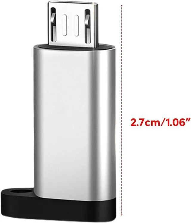 Alt view image 2 of 7 - USB C Female to Micro USB Male Adapter Converter Connector with Lanyard Support Charging and Data Sync for Phone Portable Type C Female to Micro Male Converter Cell Phone OTG Adapters Adapters