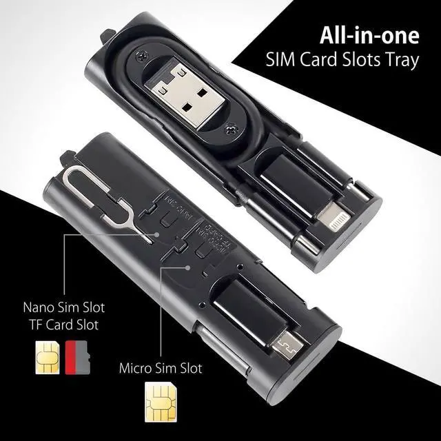 Alt view image 4 of 7 - Travel USB Adapter Multi Charging Cable Kit for All USB Types | Slim Charger Cable Organizer Case | 6 in 1 Adapter for Type C Lightning & USB Connections w/Storage Case | Tech Gift (1 Pack)