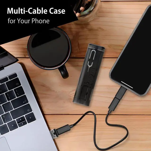 Alt view image 5 of 7 - Travel USB Adapter Multi Charging Cable Kit for All USB Types | Slim Charger Cable Organizer Case | 6 in 1 Adapter for Type C Lightning & USB Connections w/Storage Case | Tech Gift (1 Pack)