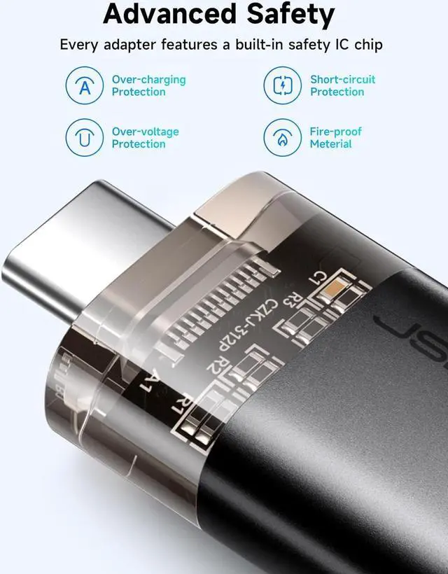 Alt view image 6 of 7 - USB C to USB Adapter [3 Pack] Type C Male to Female 3.0 Compatible With MacBook Pro/Air iPhone 15  Galaxy S24/S23/S22/S21 All USB C Devices-Black
